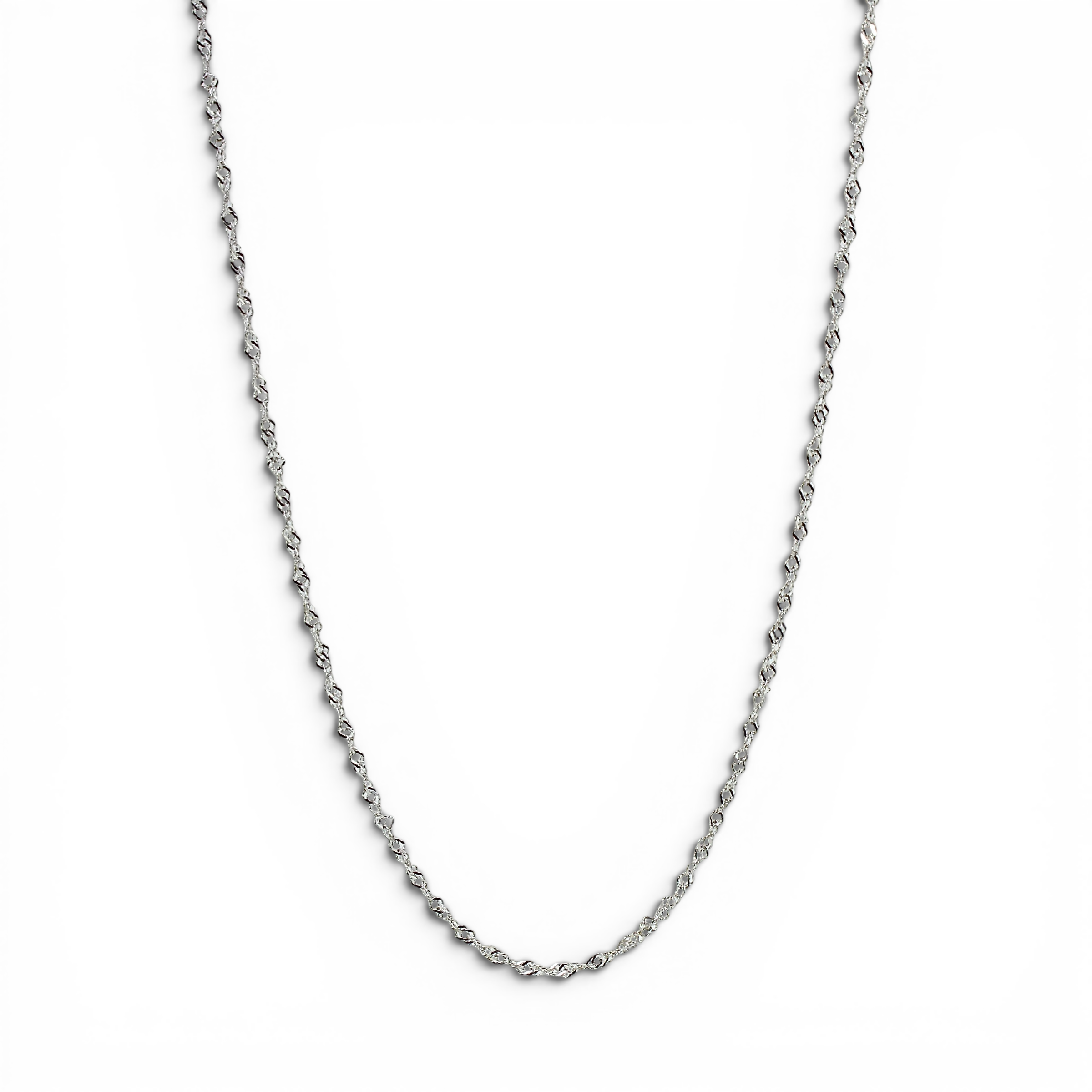 Silver Singapore Twisted Curb Chain