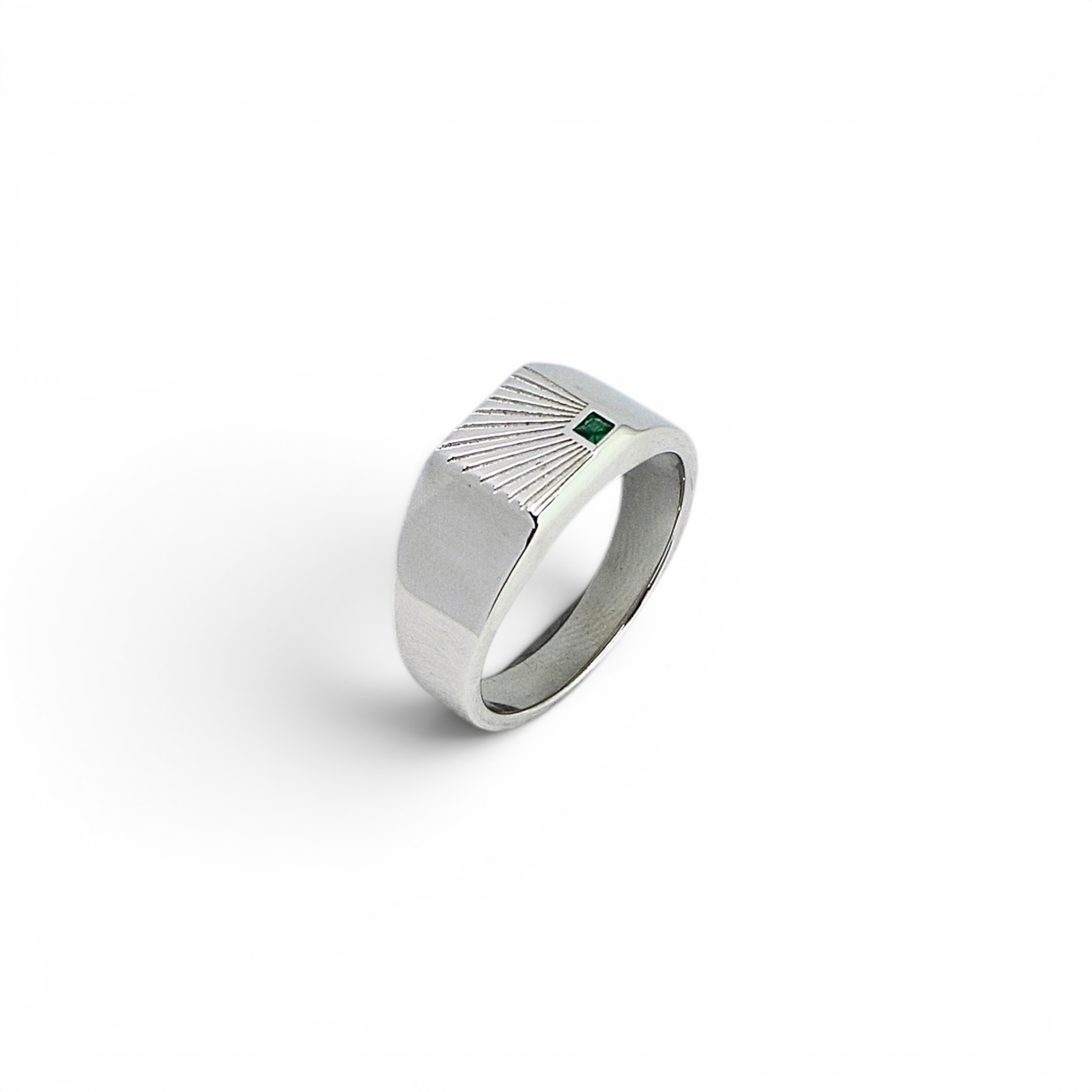 Silver Sunburst Signet Ring