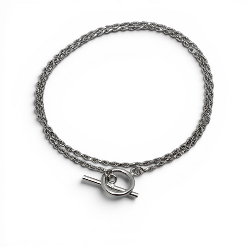 Double Silver Rope OT Lock Bracelet
