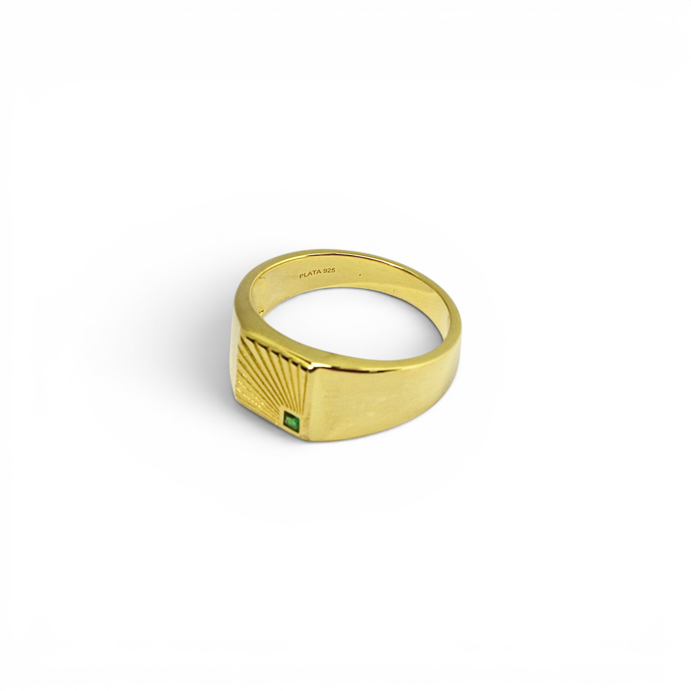 Gold Sunburst Signet Ring