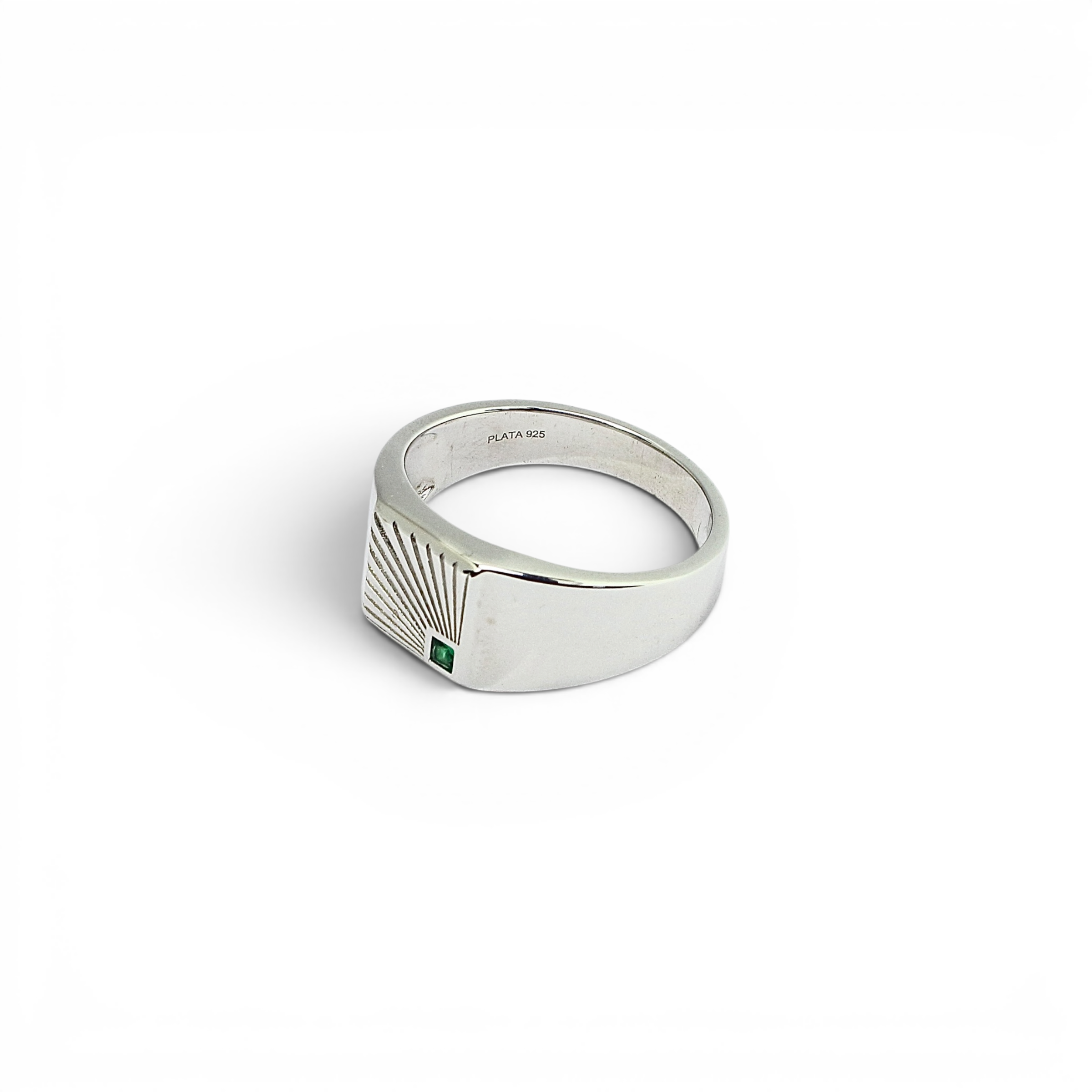 Silver Sunburst Signet Ring