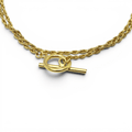 Double Gold Rope OT Lock Bracelet - PLATA