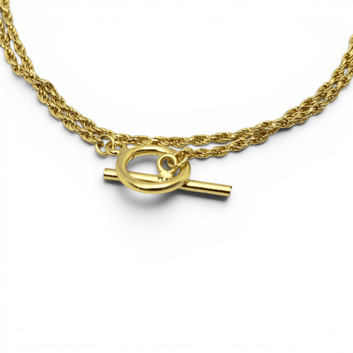 Double Gold Rope OT Lock Bracelet - PLATA