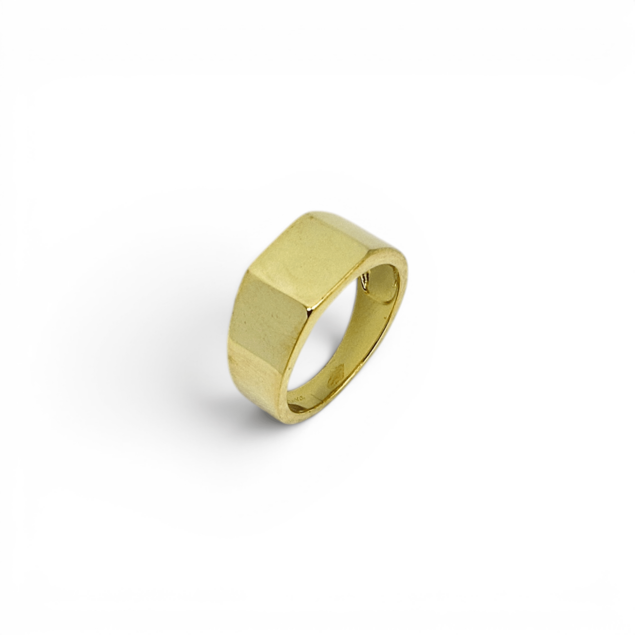 Gold Flat Signet Ring - PLATA