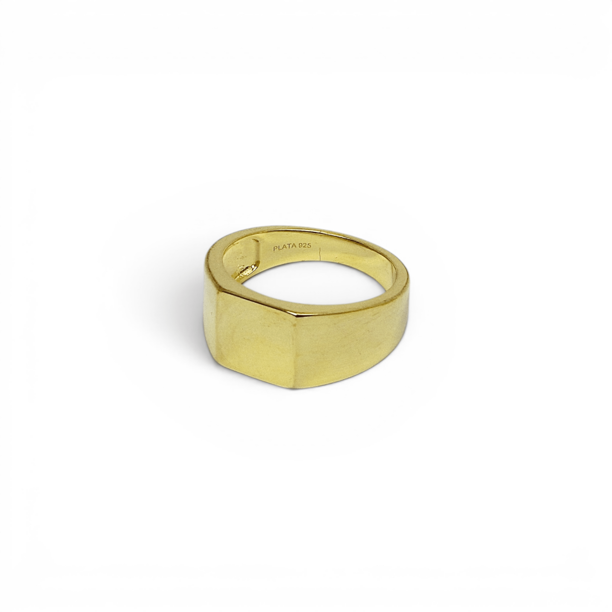 Gold Flat Signet Ring - PLATA