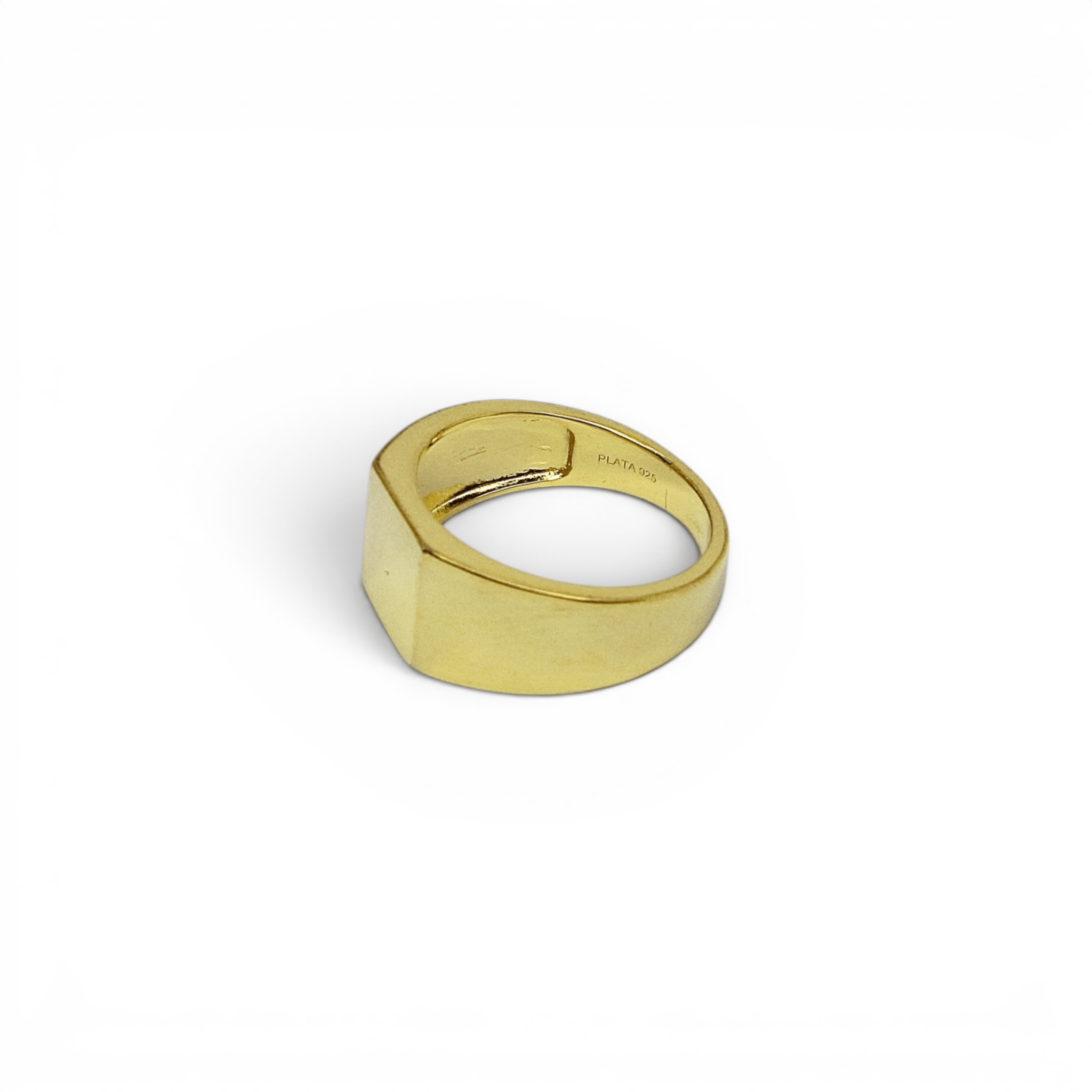 Gold Flat Signet Ring - PLATA