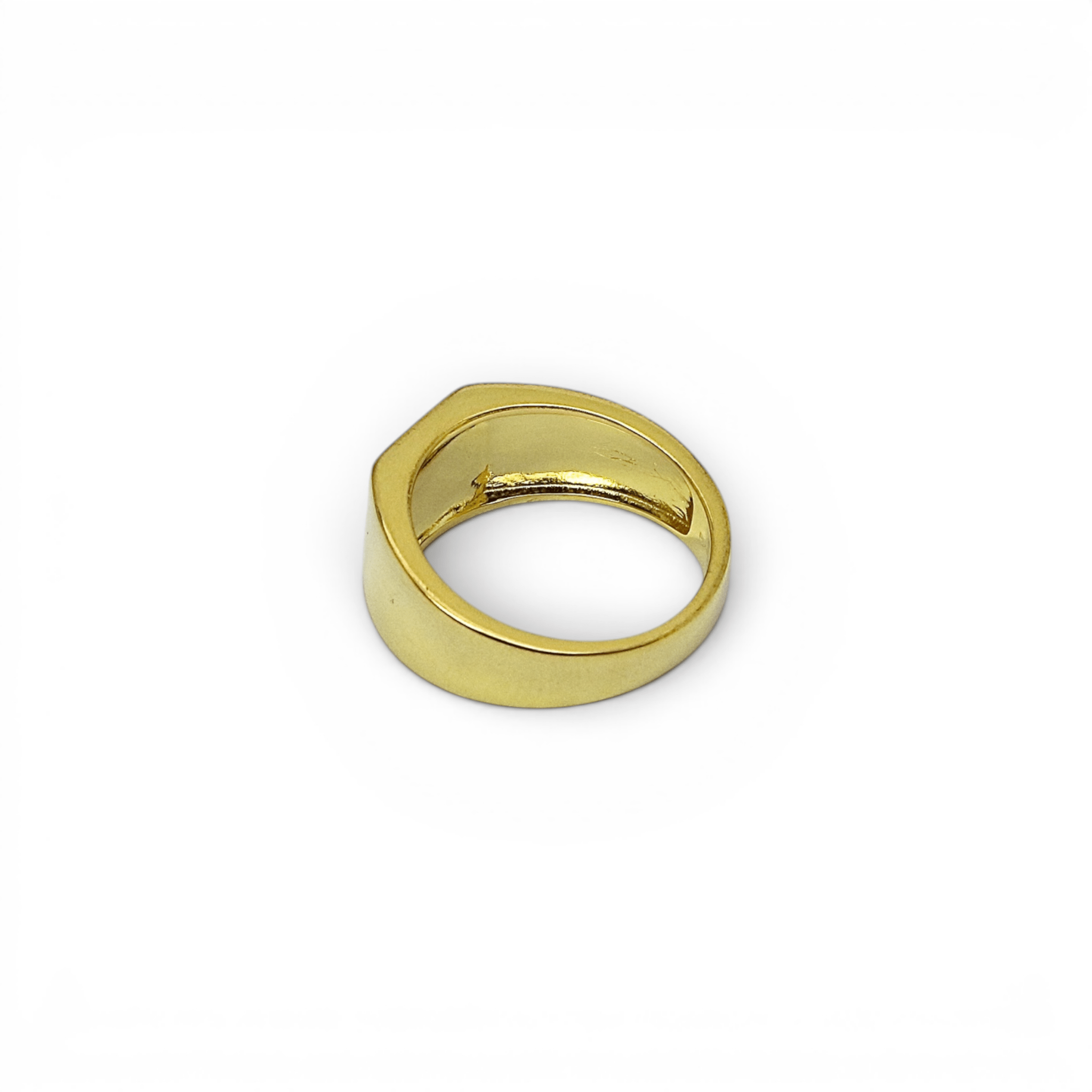 Gold Flat Signet Ring - PLATA