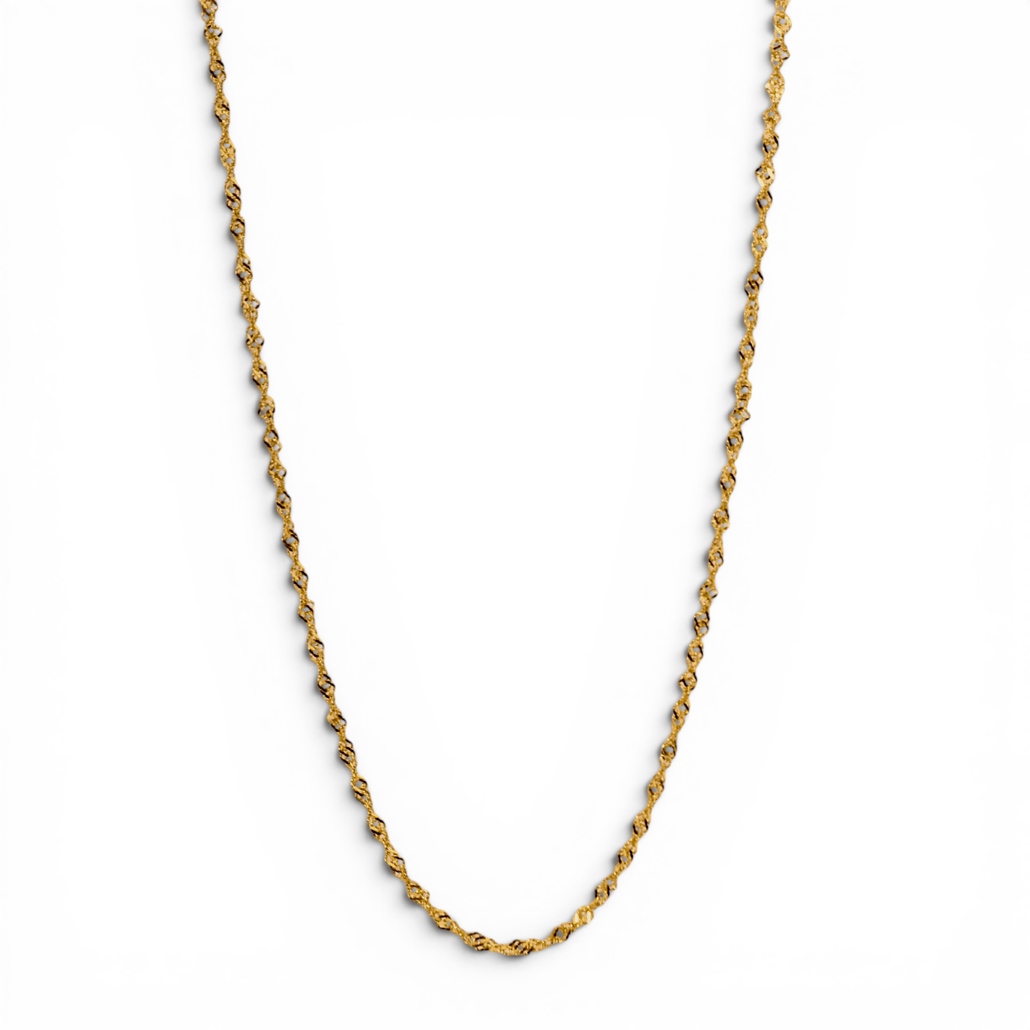 Gold Singapore Twisted Curb Chain - PLATA