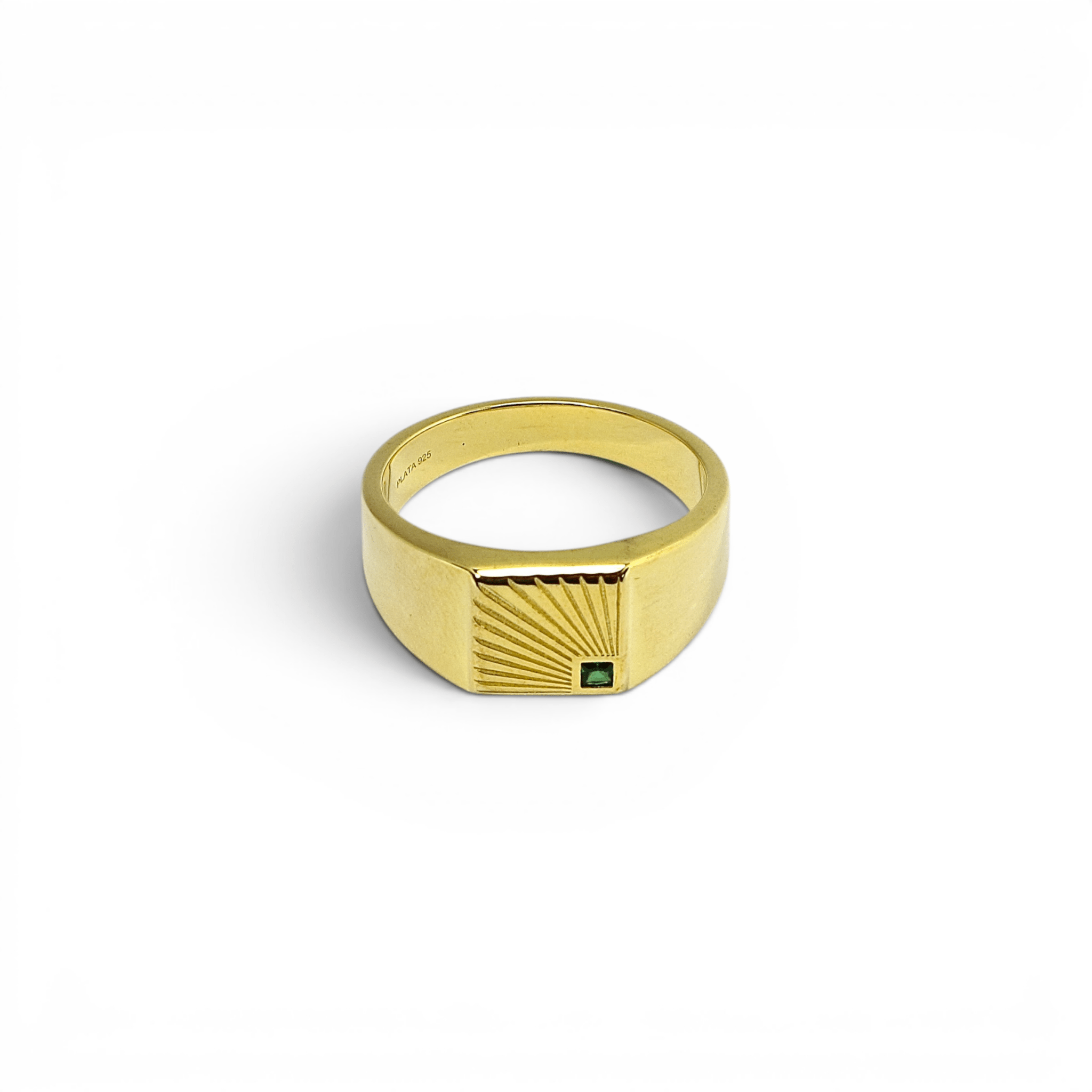 Gold Sunburst Signet Ring - PLATA