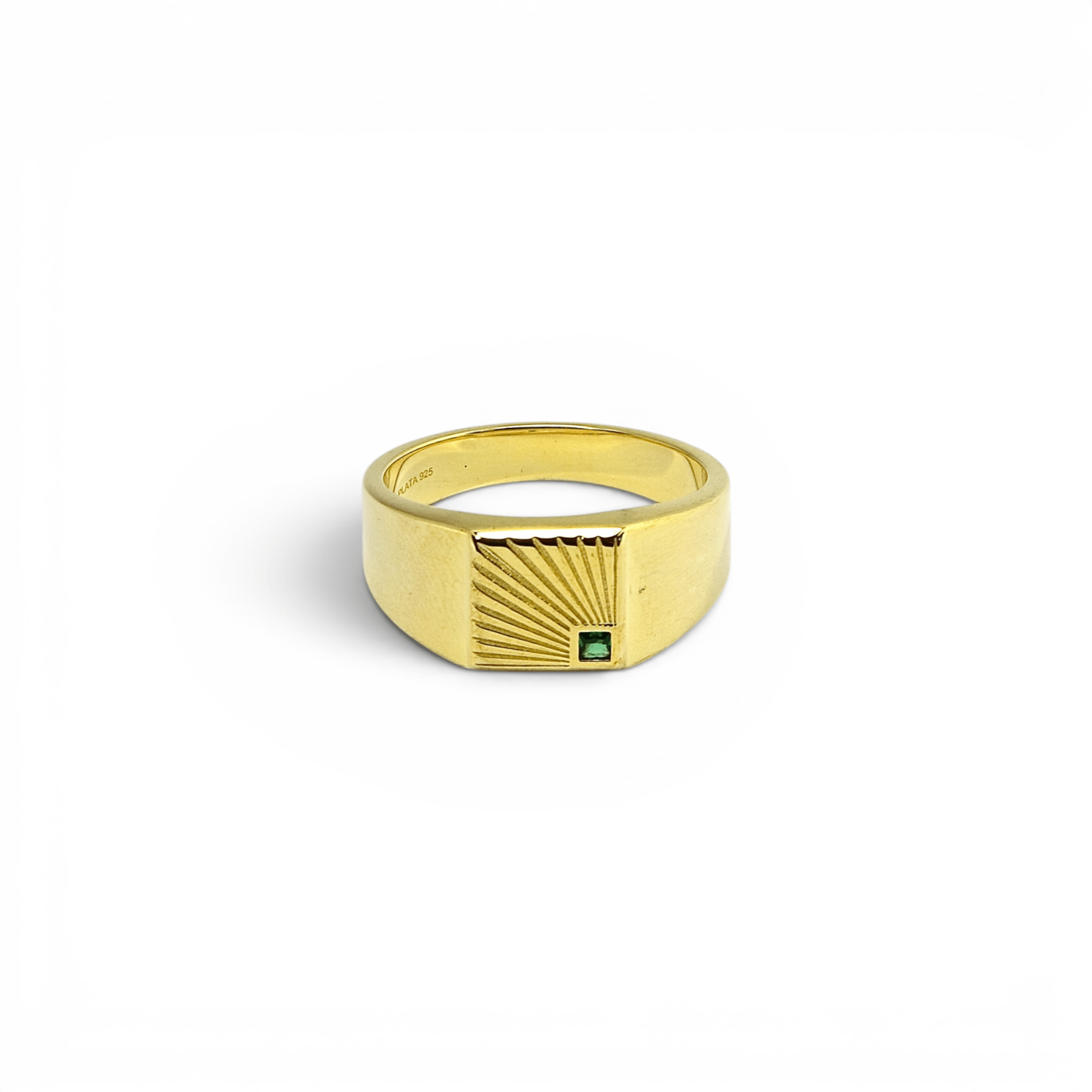 Gold Sunburst Signet Ring - PLATA
