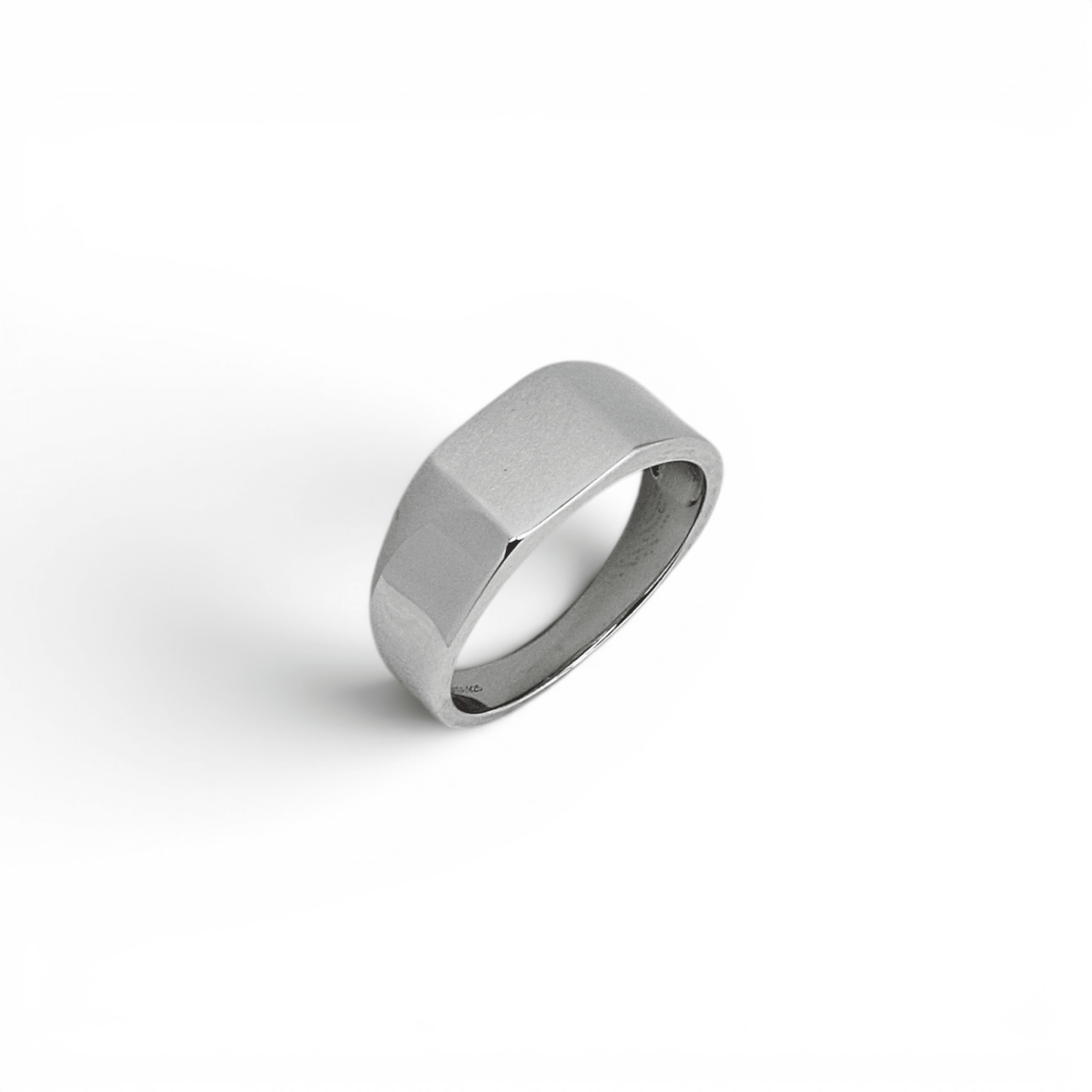 Silver Flat Signet Ring - PLATA
