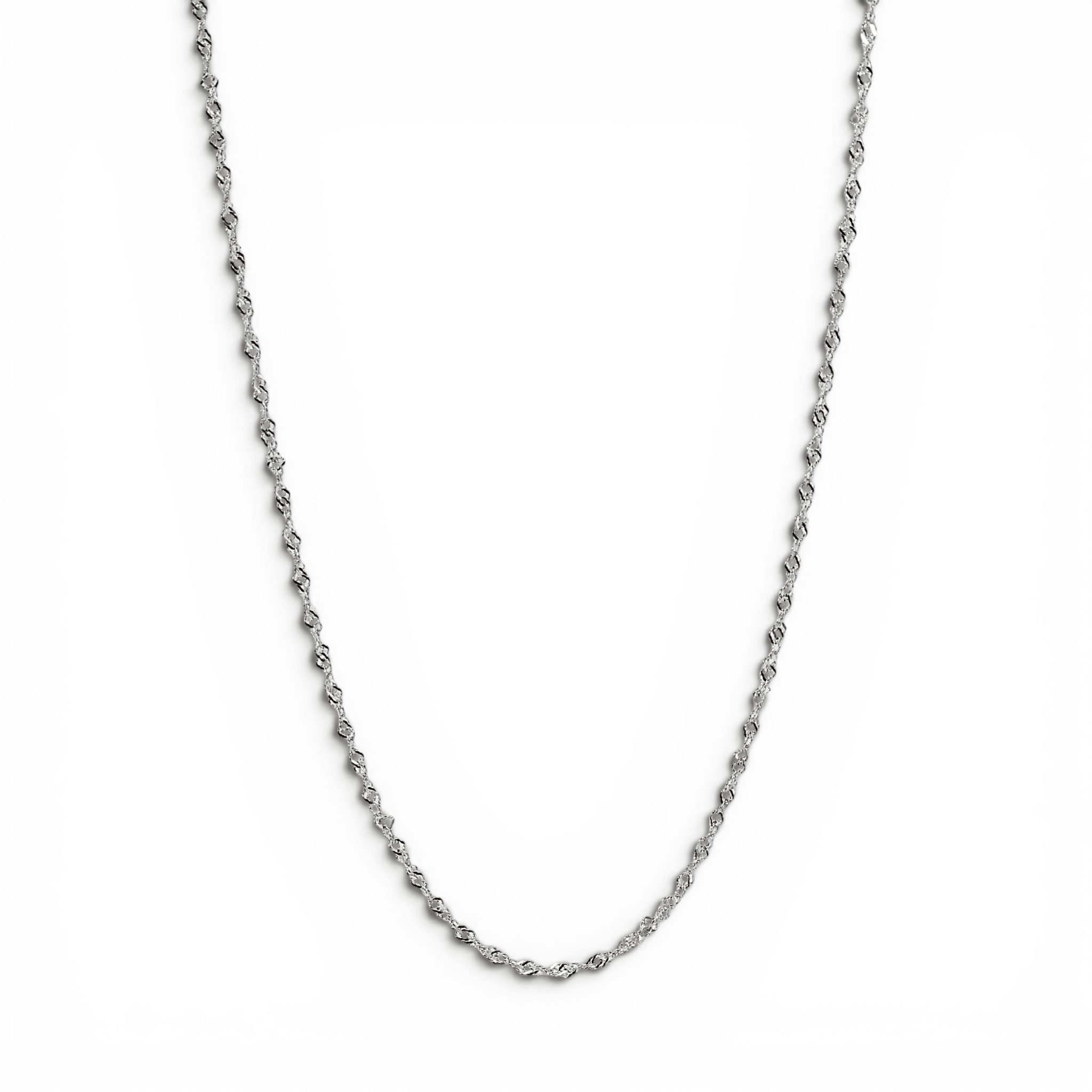 Silver Singapore Twisted Curb Chain - PLATA