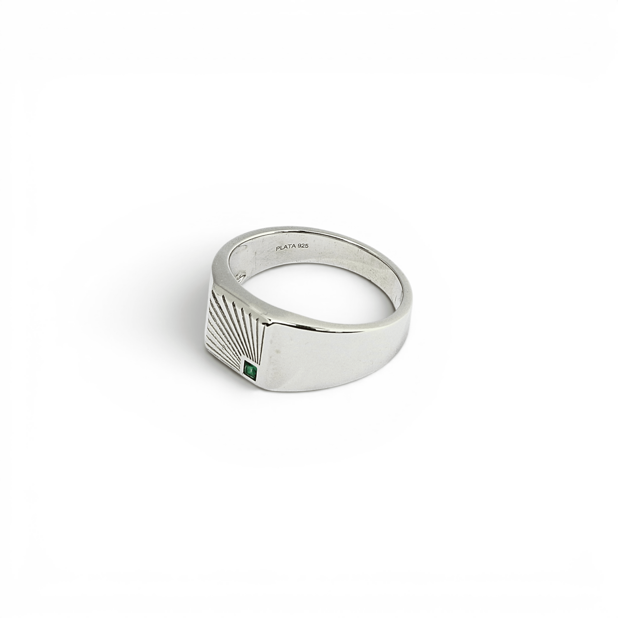 Silver Sunburst Signet Ring - PLATA