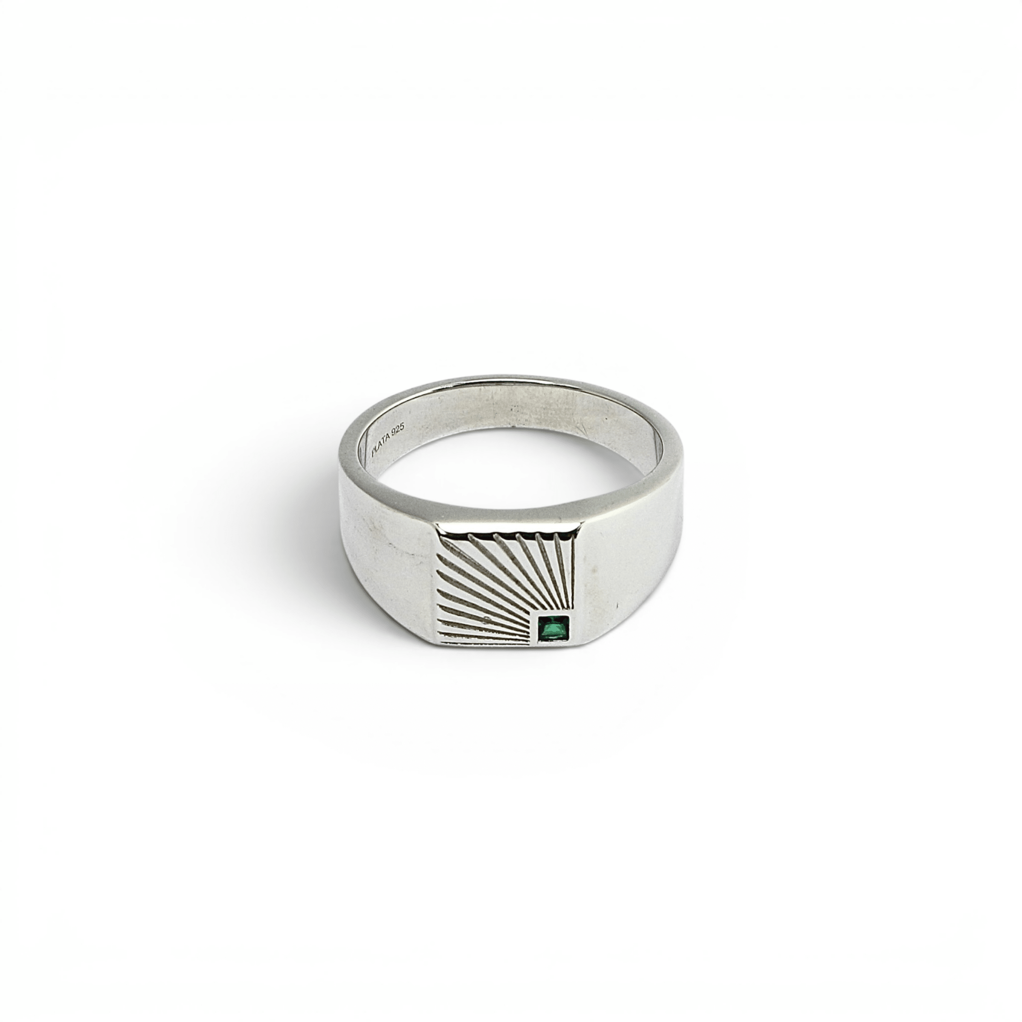 Silver Sunburst Signet Ring - PLATA